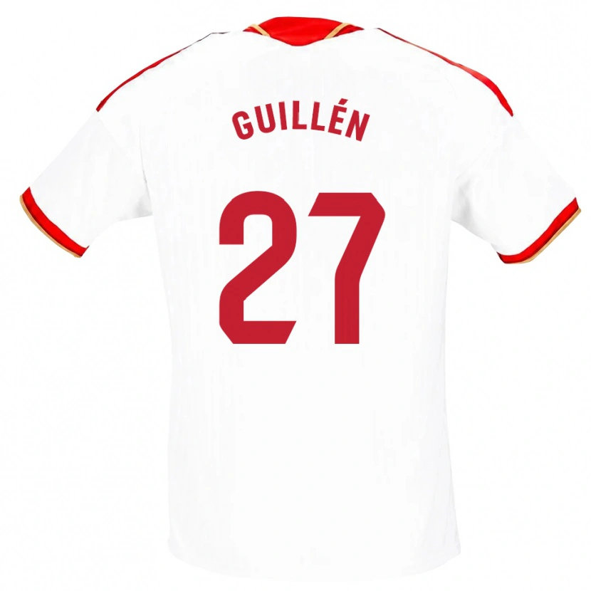 Danxen Femme Maillot Nico Guillén #27 Blanc Rouge Tenues Domicile 2026/27 T-Shirt