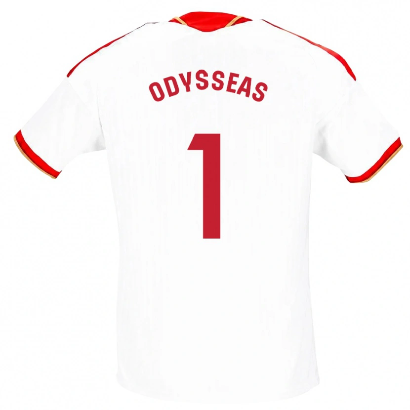 Danxen Femme Maillot Odysseas Vlachodimos #1 Blanc Rouge Tenues Domicile 2026/27 T-Shirt