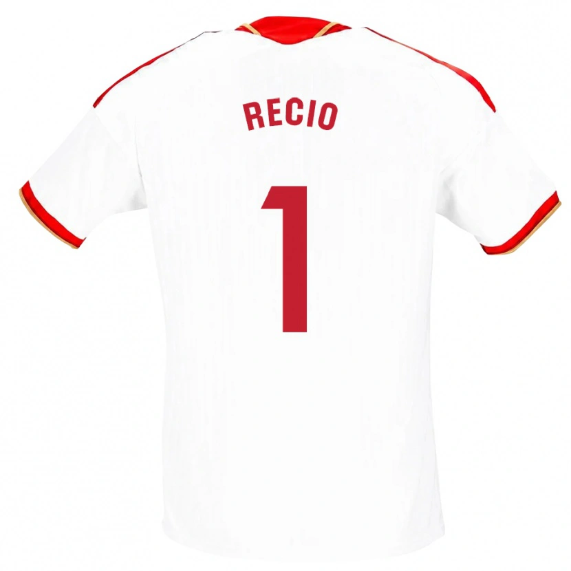 Danxen Femme Maillot Sergio Recio #1 Blanc Rouge Tenues Domicile 2026/27 T-Shirt