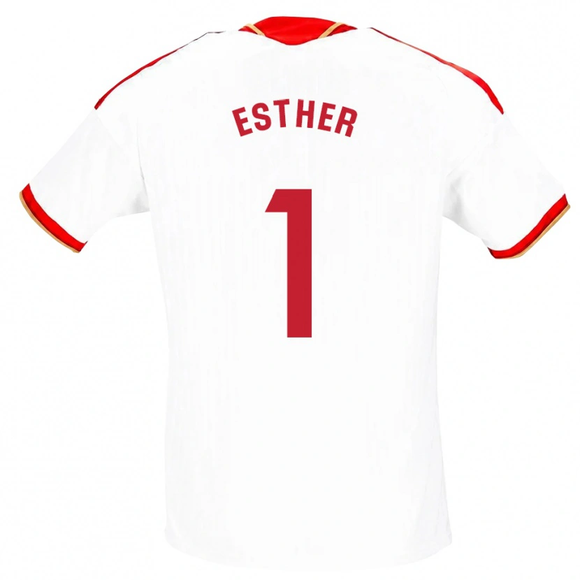 Danxen Femme Maillot Esther Sullastres Ayuso #1 Blanc Rouge Tenues Domicile 2026/27 T-Shirt