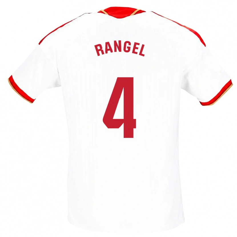 Danxen Femme Maillot Héctor Rangel #4 Blanc Rouge Tenues Domicile 2026/27 T-Shirt