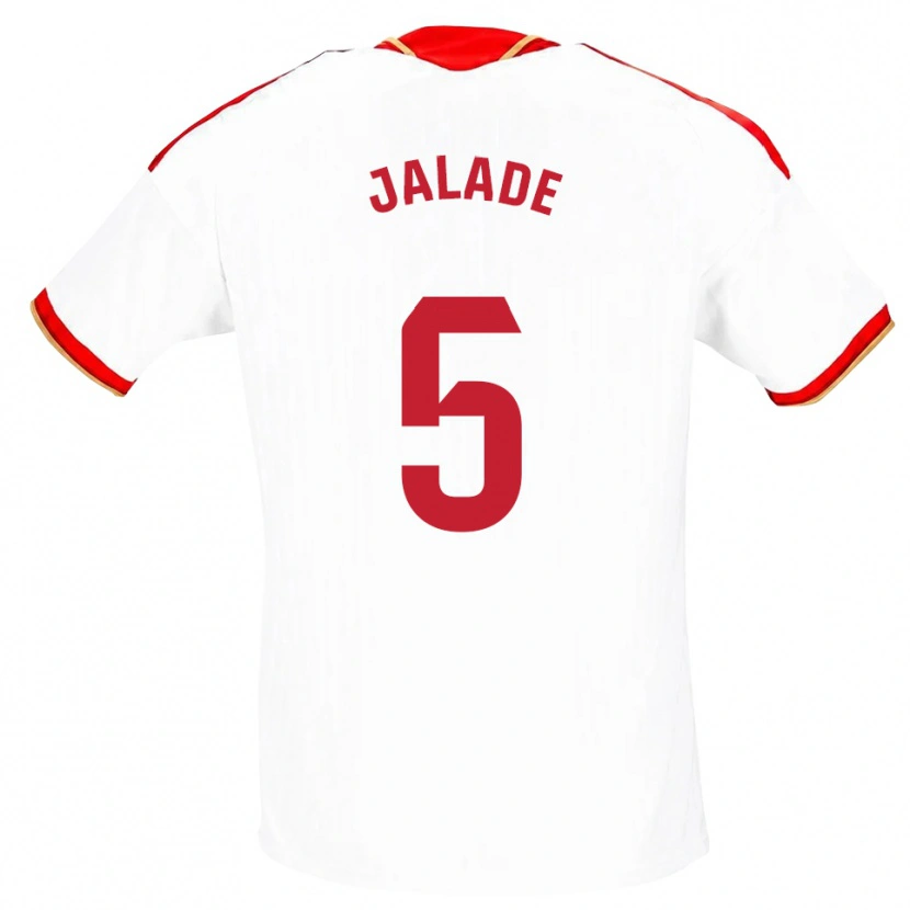 Danxen Femme Maillot Robert Jalade #5 Blanc Rouge Tenues Domicile 2026/27 T-Shirt