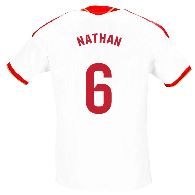 Danxen Femme Maillot Nathan Sánchez #6 Blanc Rouge Tenues Domicile 2026/27 T-Shirt