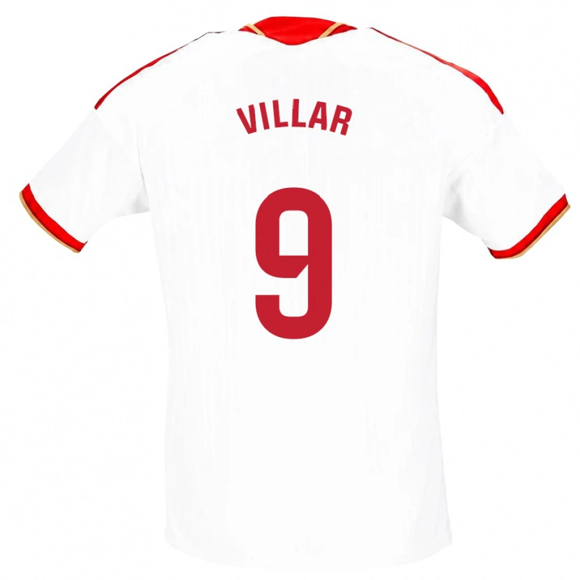 Danxen Femme Maillot Iker Villar #9 Blanc Rouge Tenues Domicile 2026/27 T-Shirt