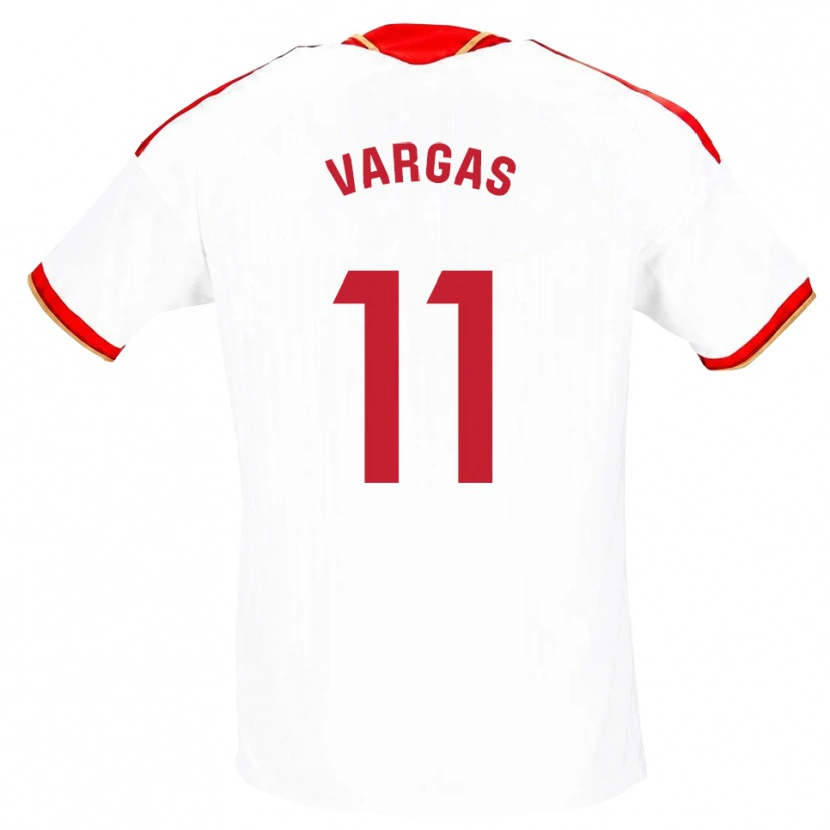 Danxen Femme Maillot Rubén Vargas #11 Blanc Rouge Tenues Domicile 2026/27 T-Shirt