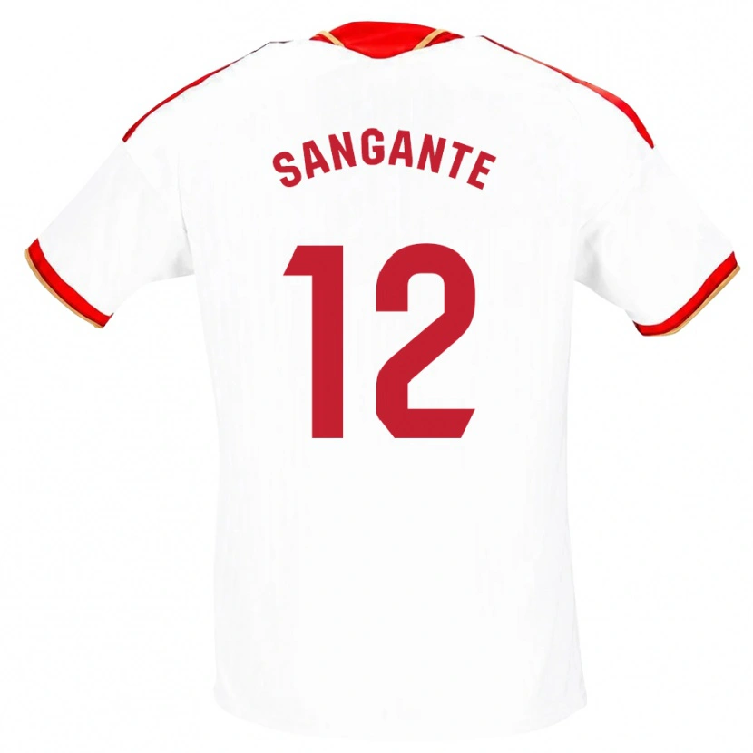 Danxen Femme Maillot Arouna Sangante #12 Blanc Rouge Tenues Domicile 2026/27 T-Shirt