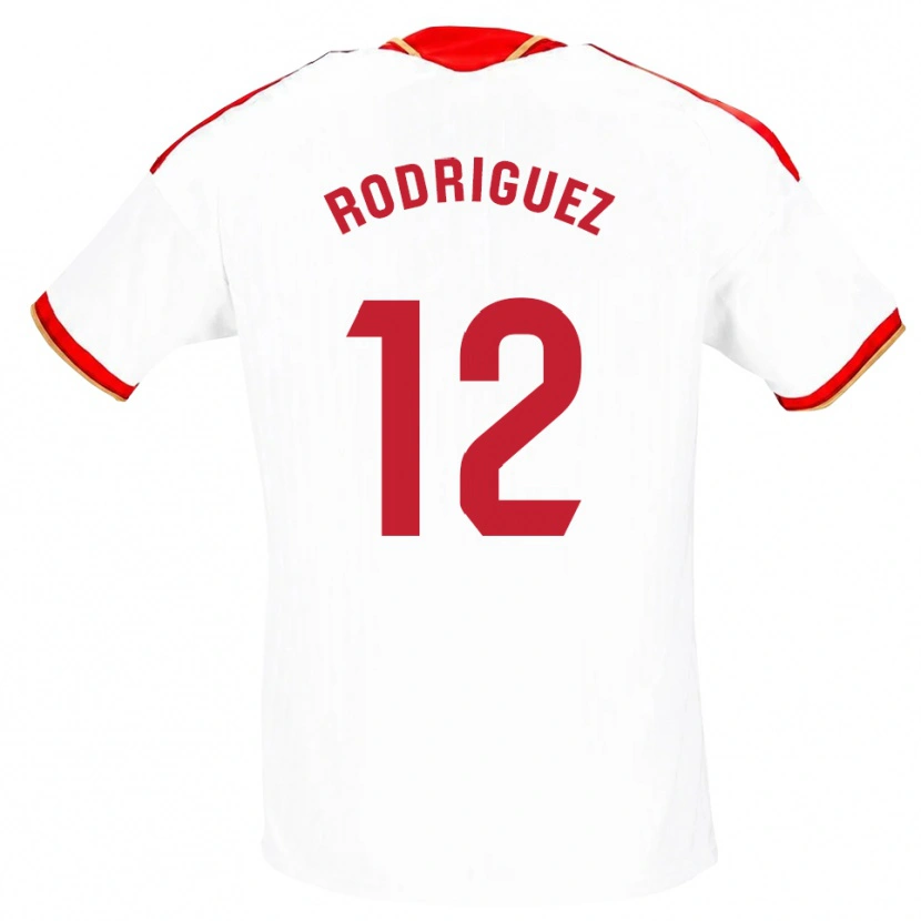 Danxen Femme Maillot Lucía María Rodríguez Herrero #12 Blanc Rouge Tenues Domicile 2026/27 T-Shirt
