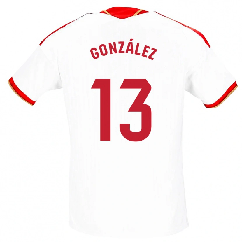 Danxen Femme Maillot Fran González #13 Blanc Rouge Tenues Domicile 2026/27 T-Shirt