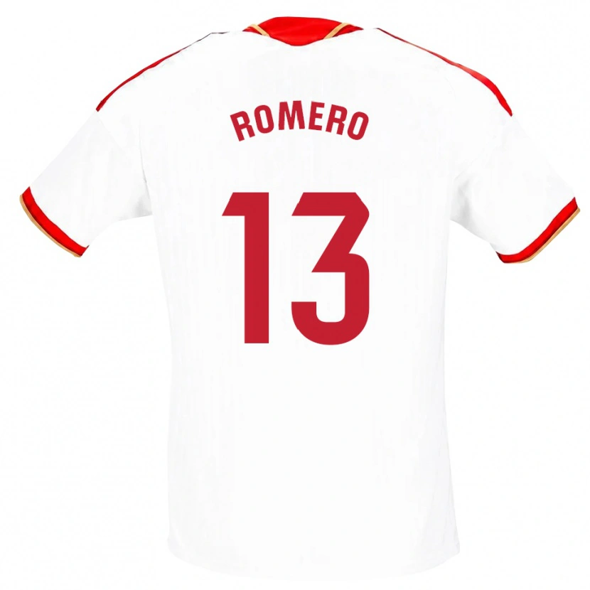 Danxen Femme Maillot Rafael Romero #13 Blanc Rouge Tenues Domicile 2026/27 T-Shirt