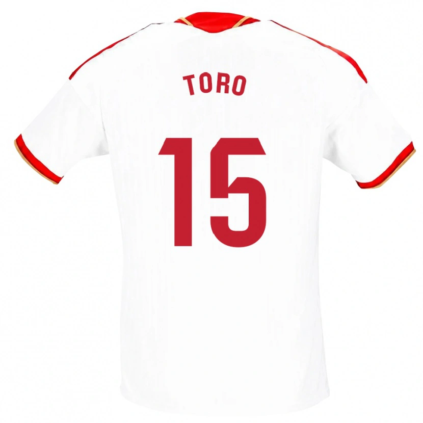 Danxen Femme Maillot Juanan Toro #15 Blanc Rouge Tenues Domicile 2026/27 T-Shirt