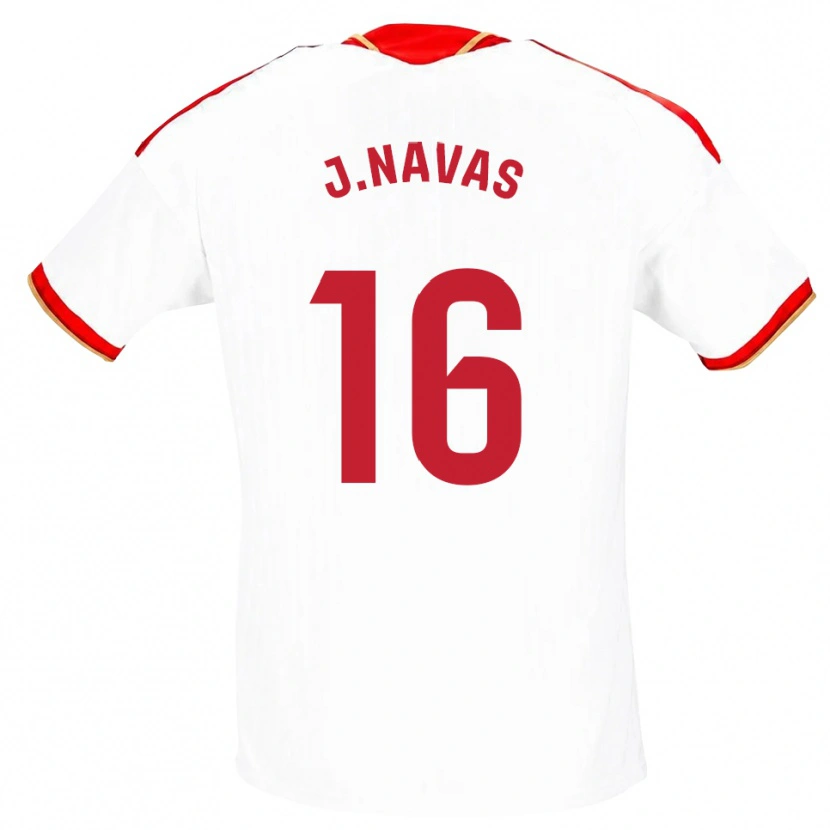 Danxen Femme Maillot Jesus Navas #16 Blanc Rouge Tenues Domicile 2026/27 T-Shirt