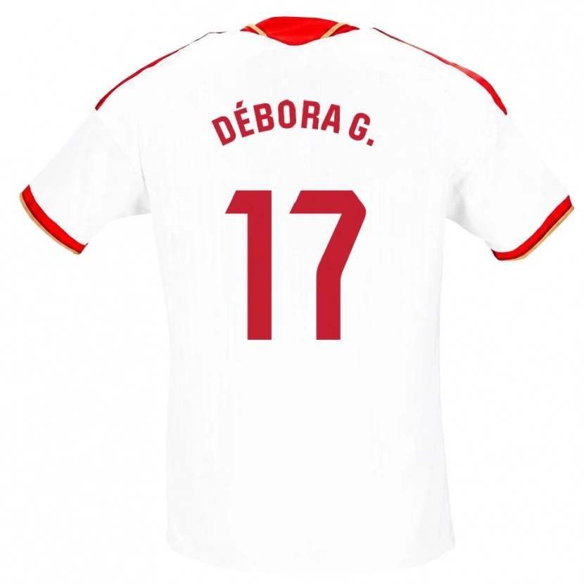 Danxen Femme Maillot Débora García Mateo #17 Blanc Rouge Tenues Domicile 2026/27 T-Shirt