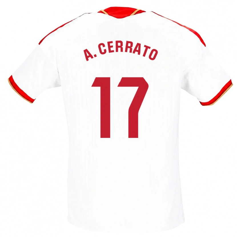 Danxen Femme Maillot Alba Cerrato Izquierdo #17 Blanc Rouge Tenues Domicile 2026/27 T-Shirt