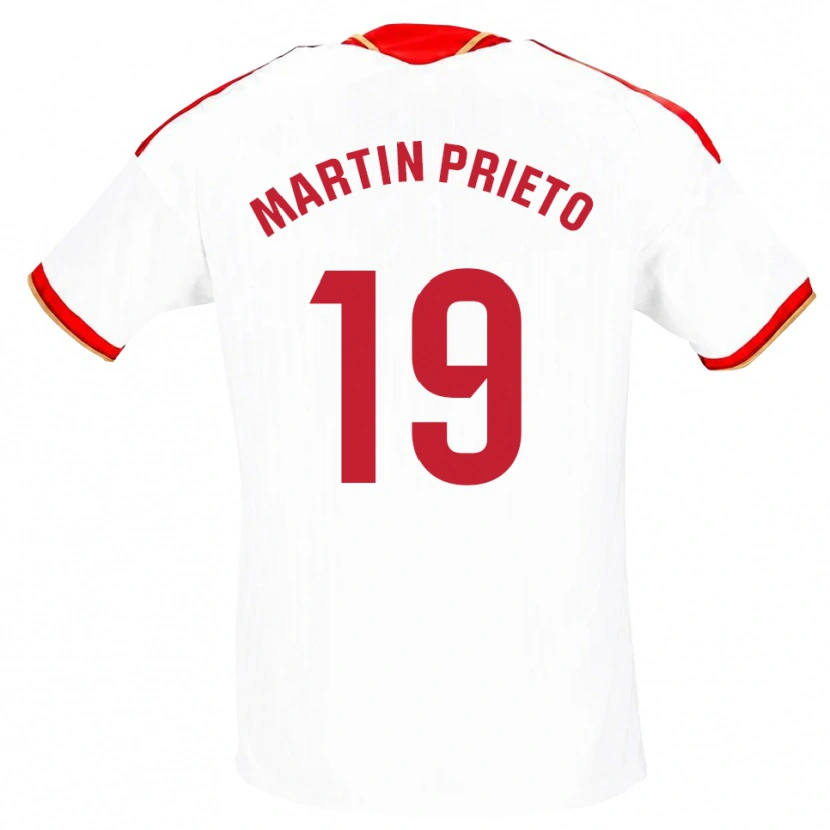 Danxen Femme Maillot Cristina Martín-Prieto Gutiérrez #19 Blanc Rouge Tenues Domicile 2026/27 T-Shirt