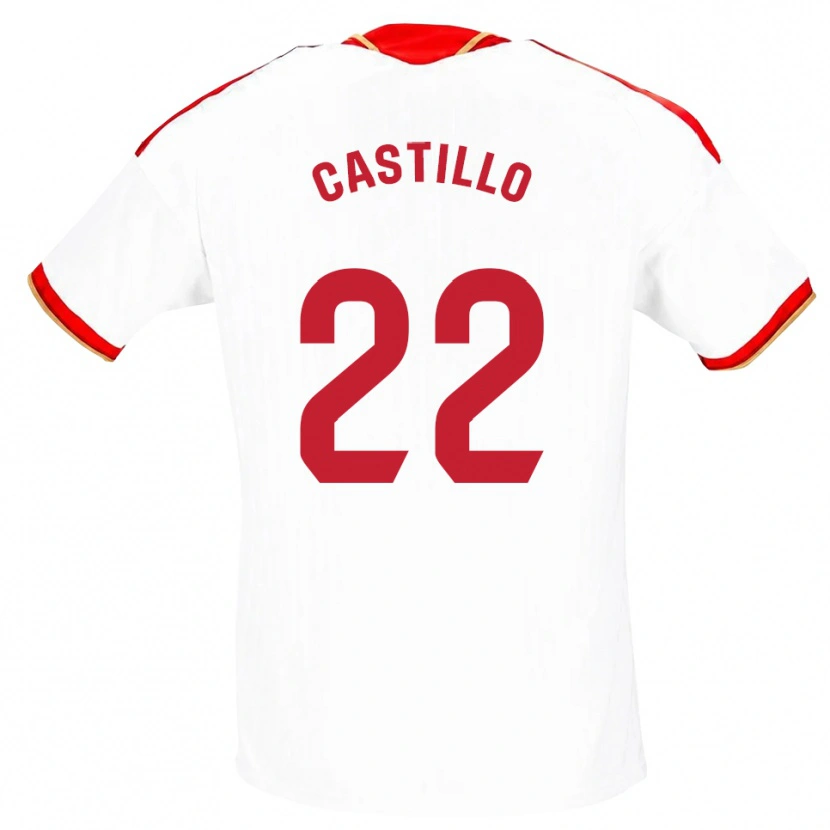Danxen Femme Maillot José Castillo #22 Blanc Rouge Tenues Domicile 2026/27 T-Shirt
