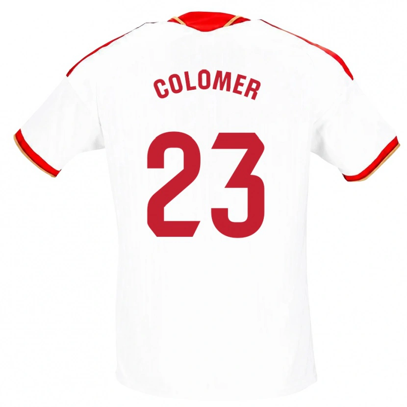 Danxen Femme Maillot Carlos Colomer #23 Blanc Rouge Tenues Domicile 2026/27 T-Shirt