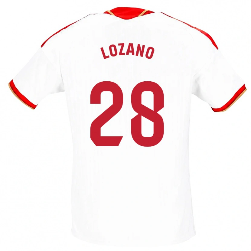 Danxen Femme Maillot Elena Lozano #28 Blanc Rouge Tenues Domicile 2026/27 T-Shirt