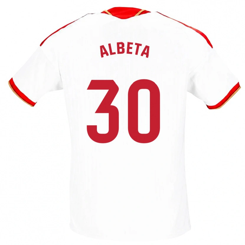 Danxen Femme Maillot Alba María López Montiel #30 Blanc Rouge Tenues Domicile 2026/27 T-Shirt