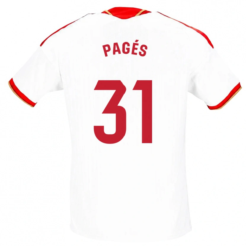 Danxen Femme Maillot Lukas Pagés #31 Blanc Rouge Tenues Domicile 2026/27 T-Shirt