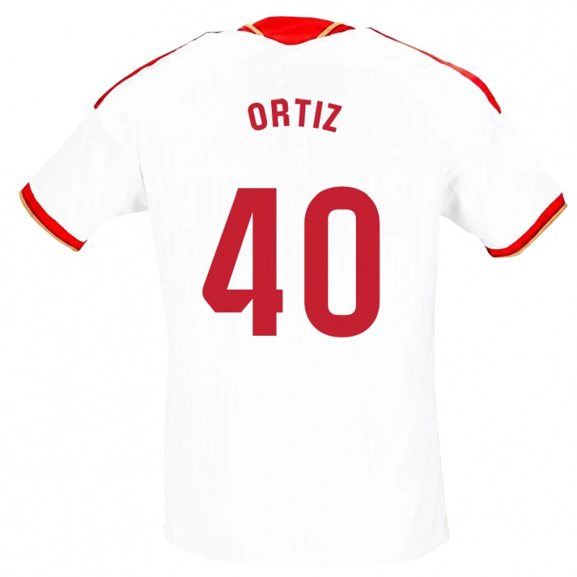 Danxen Femme Maillot Hugo Ortiz #40 Blanc Rouge Tenues Domicile 2026/27 T-Shirt