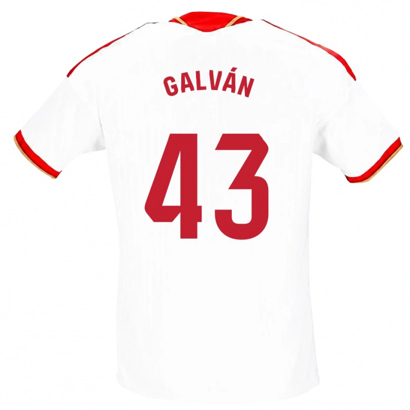 Danxen Femme Maillot Arnaudis Galván #43 Blanc Rouge Tenues Domicile 2026/27 T-Shirt