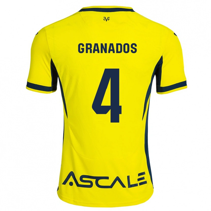 Danxen Femme Maillot Carlos Granados #4 Jaune Noir Rouge Tenues Domicile 2026/27 T-Shirt