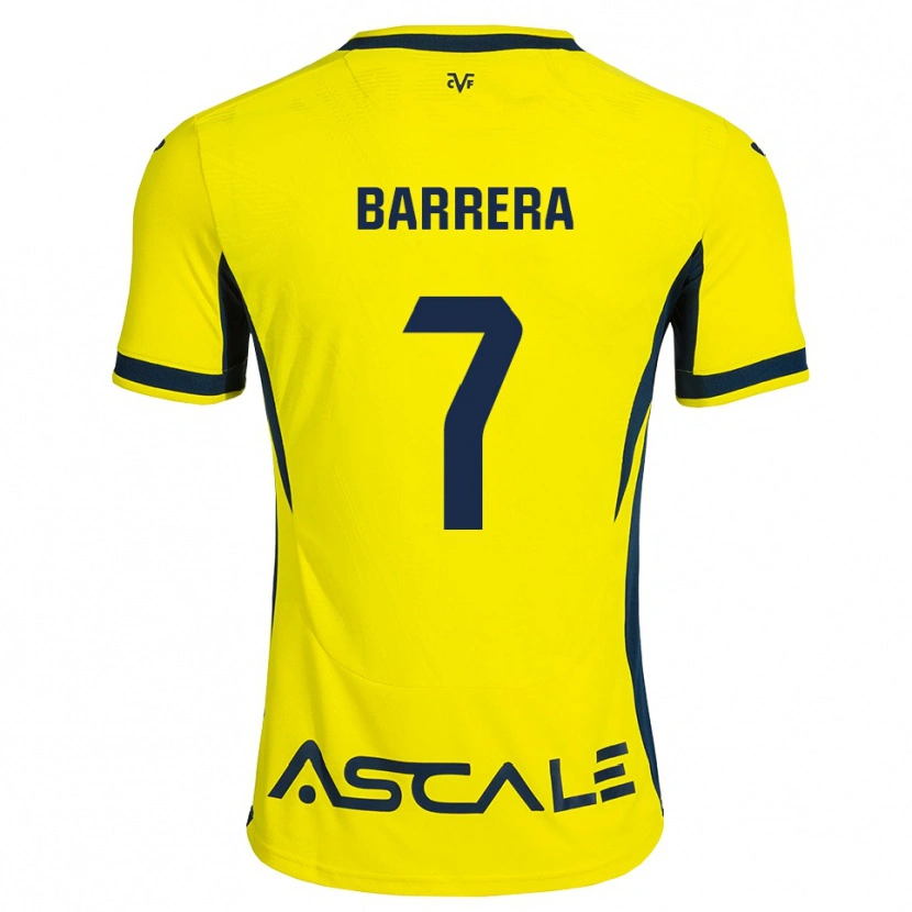 Danxen Femme Maillot Sergio Barrera #7 Jaune Noir Rouge Tenues Domicile 2026/27 T-Shirt