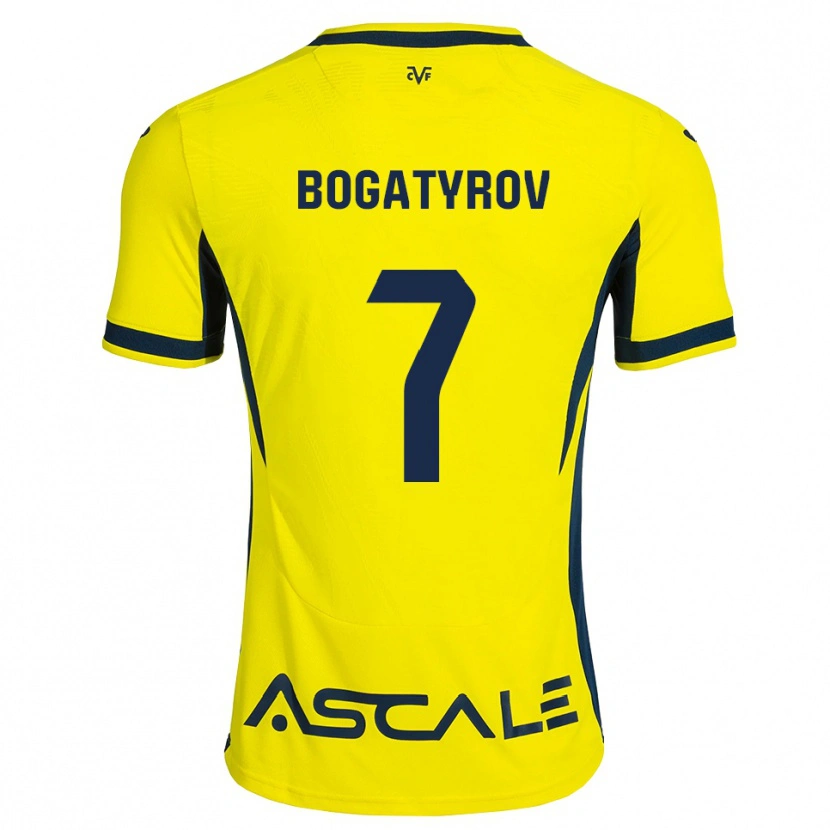 Danxen Femme Maillot Vladyslav Bogatyrov #7 Jaune Noir Rouge Tenues Domicile 2026/27 T-Shirt