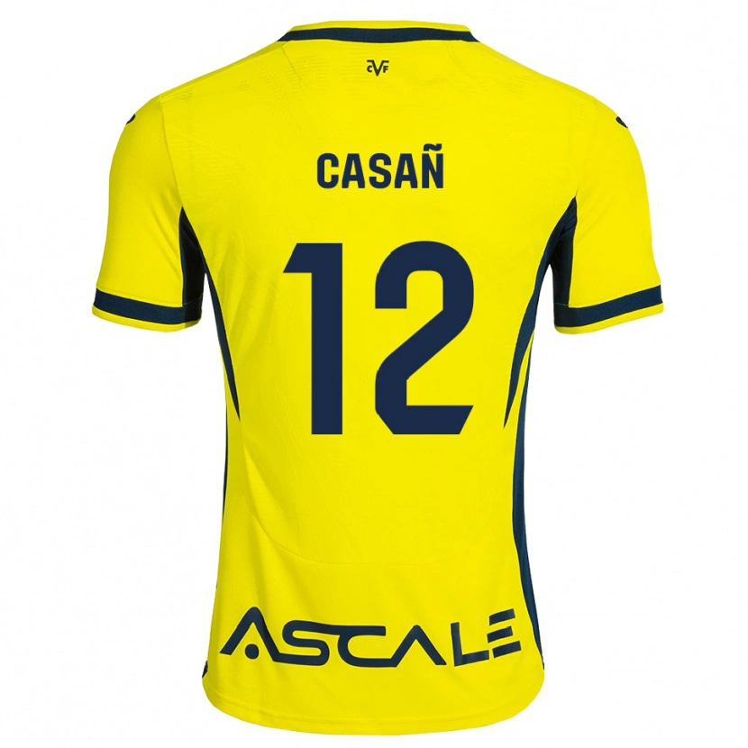 Danxen Femme Maillot Jorge Casañ #12 Jaune Noir Rouge Tenues Domicile 2026/27 T-Shirt