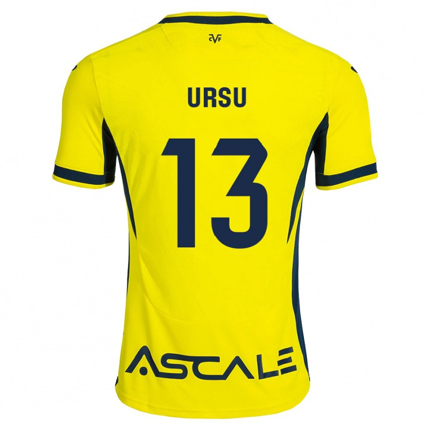 Danxen Femme Maillot Eduard Ursu #13 Jaune Noir Rouge Tenues Domicile 2026/27 T-Shirt