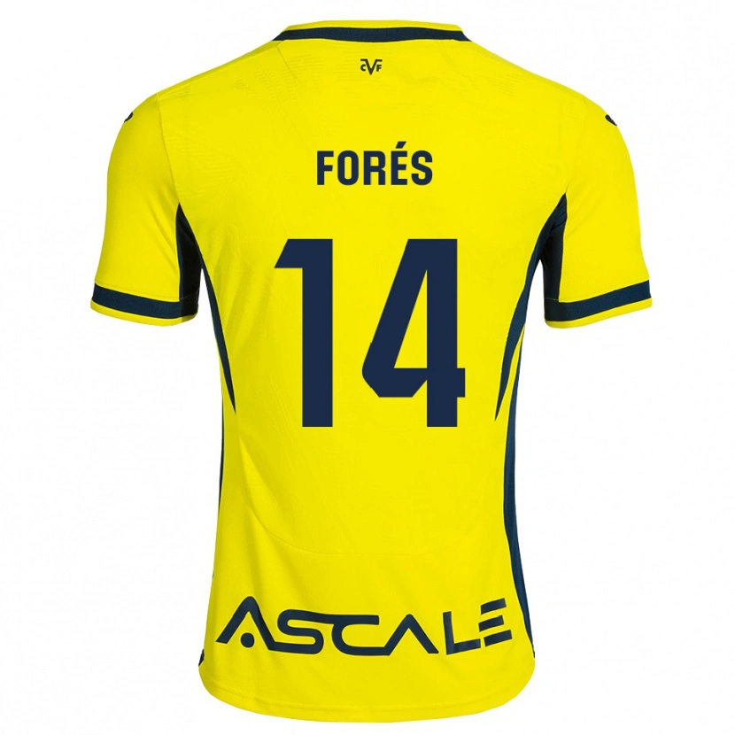 Danxen Femme Maillot Arnau Forés #14 Jaune Noir Rouge Tenues Domicile 2026/27 T-Shirt