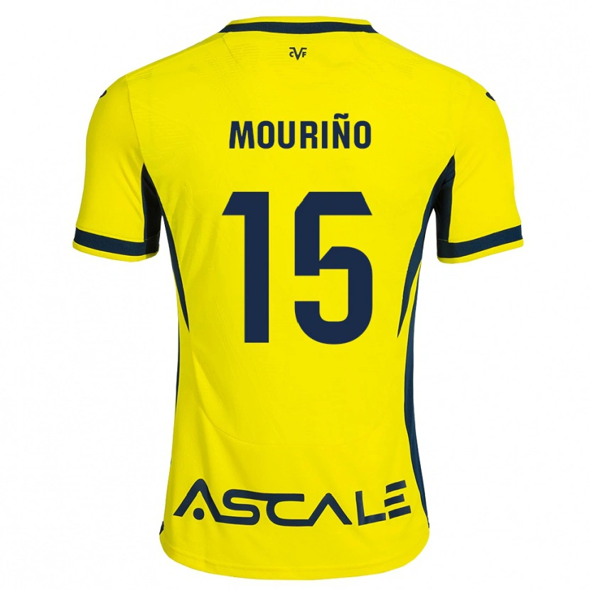Danxen Femme Maillot Santiago Mouriño #15 Jaune Noir Rouge Tenues Domicile 2026/27 T-Shirt