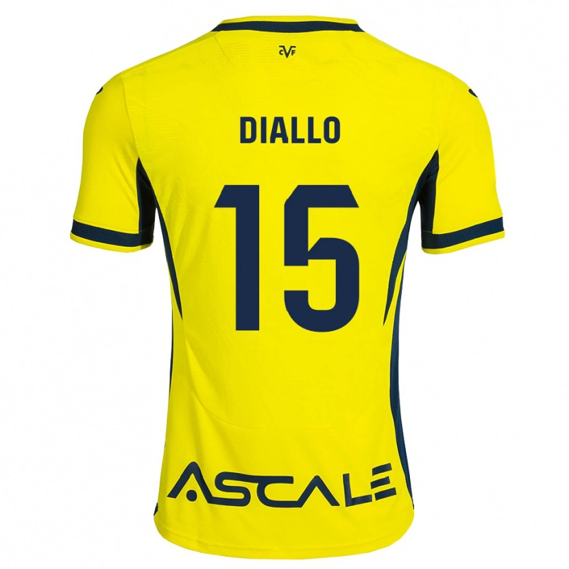 Danxen Femme Maillot Moussa Diallo #15 Jaune Noir Rouge Tenues Domicile 2026/27 T-Shirt