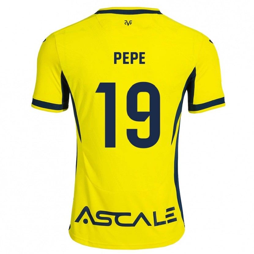 Danxen Femme Maillot Nicolas Pépé #19 Jaune Noir Rouge Tenues Domicile 2026/27 T-Shirt