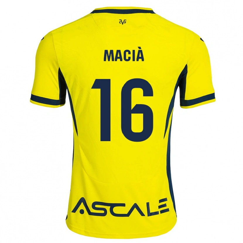 Danxen Femme Maillot Carlos Macià #16 Jaune Noir Rouge Tenues Domicile 2026/27 T-Shirt