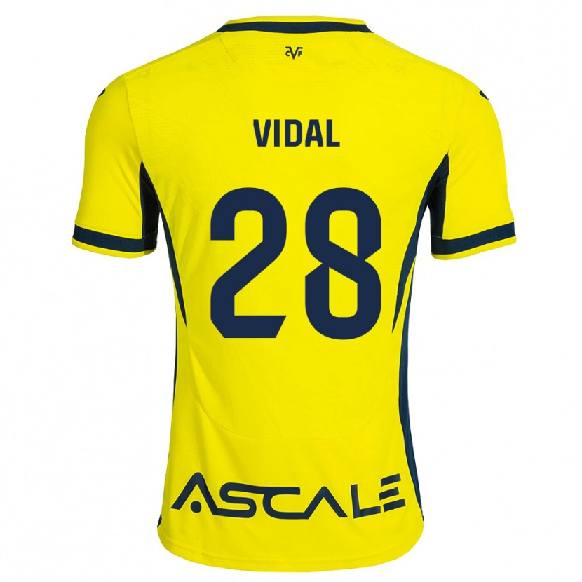 Danxen Femme Maillot Aran Vidal #28 Jaune Noir Rouge Tenues Domicile 2026/27 T-Shirt