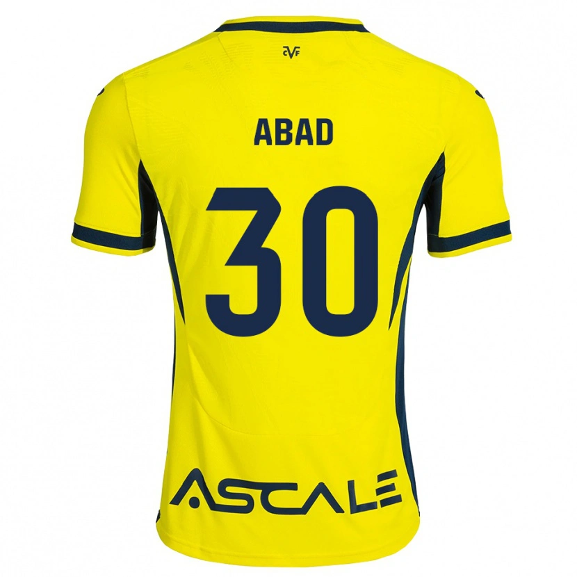 Danxen Femme Maillot Iker Abad #30 Jaune Noir Rouge Tenues Domicile 2026/27 T-Shirt