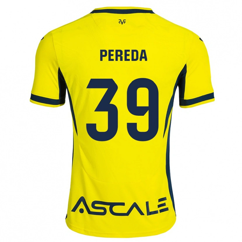 Danxen Femme Maillot Pablo Pereda #39 Jaune Noir Rouge Tenues Domicile 2026/27 T-Shirt
