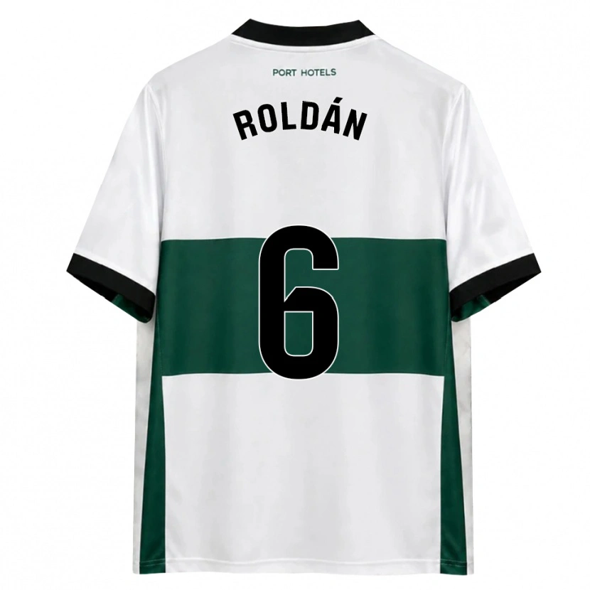 Danxen Femme Maillot Luis Roldán #6 Vert Blanc Rouge Tenues Domicile 2026/27 T-Shirt