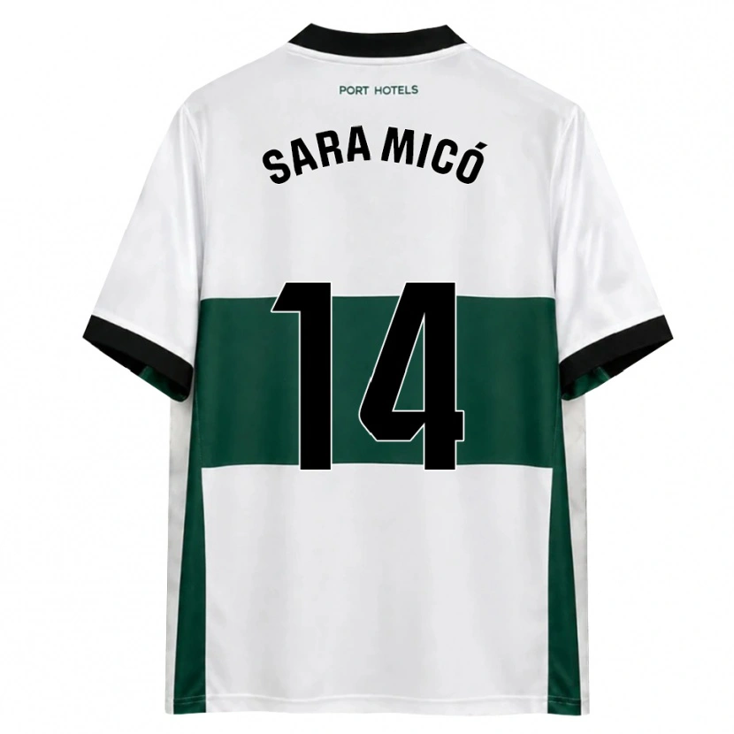 Danxen Femme Maillot Sara Micó #14 Vert Blanc Rouge Tenues Domicile 2026/27 T-Shirt