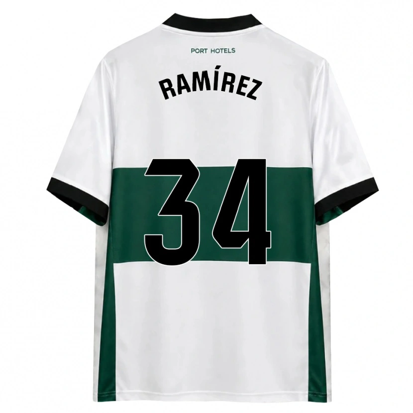 Danxen Femme Maillot Jalmar Ramírez #34 Vert Blanc Rouge Tenues Domicile 2026/27 T-Shirt