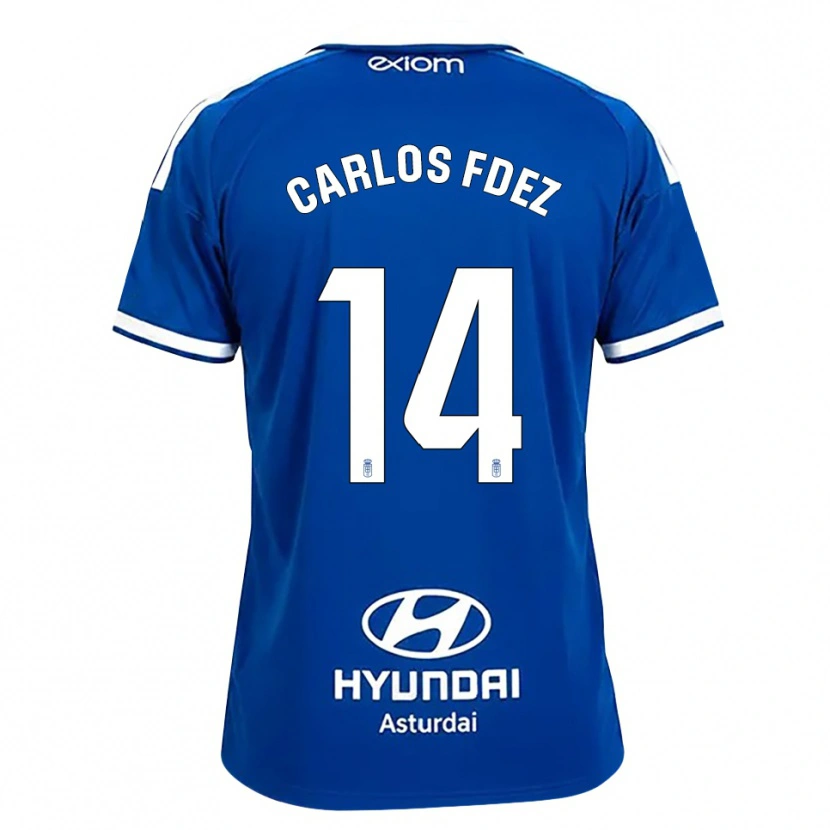 Danxen Femme Maillot Carlos Fernández #14 Bleu Moyen Blanc Tenues Domicile 2026/27 T-Shirt