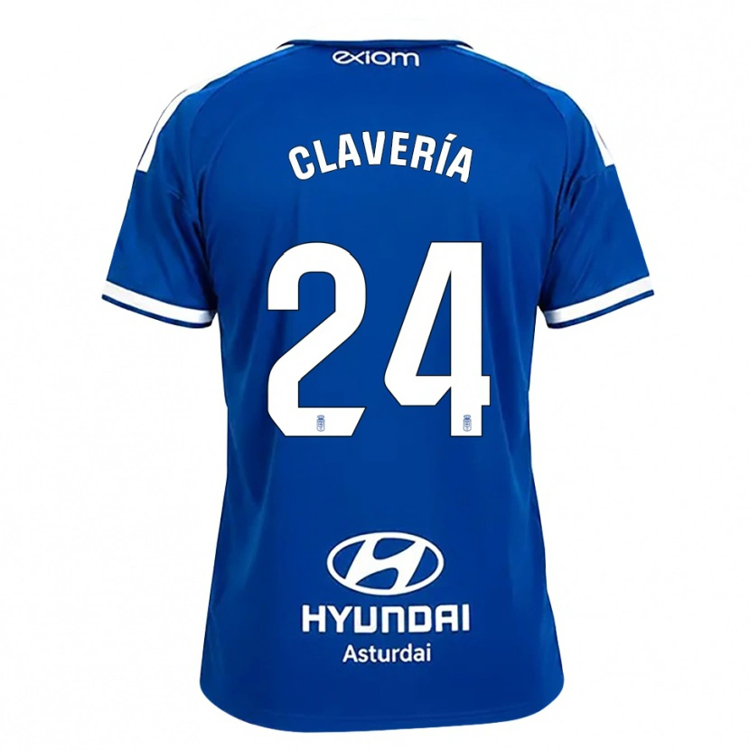 Danxen Femme Maillot Miguel Clavería #24 Bleu Moyen Blanc Tenues Domicile 2026/27 T-Shirt