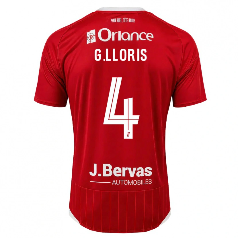Danxen Femme Maillot Gautier Lloris #4 Blanc Rouge Tenues Domicile 2026/27 T-Shirt