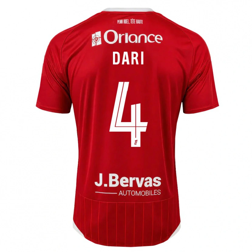 Danxen Femme Maillot Achraf Dari #4 Blanc Rouge Tenues Domicile 2026/27 T-Shirt