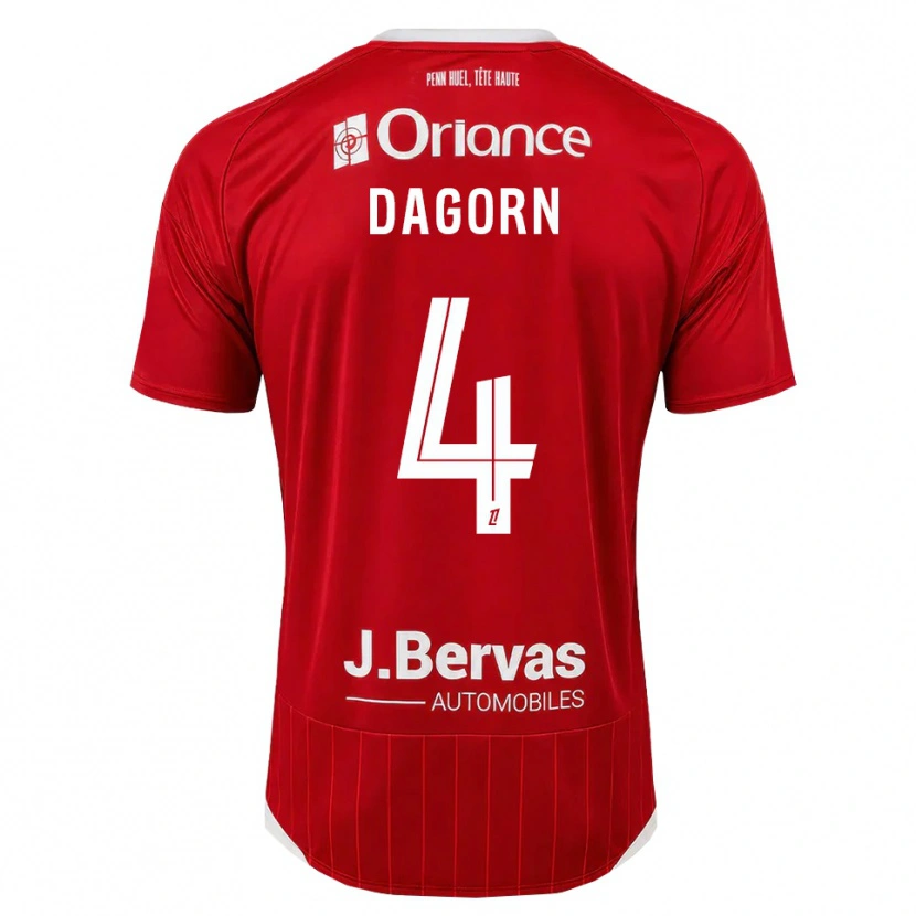 Danxen Femme Maillot Maxime Dagorn #4 Blanc Rouge Tenues Domicile 2026/27 T-Shirt