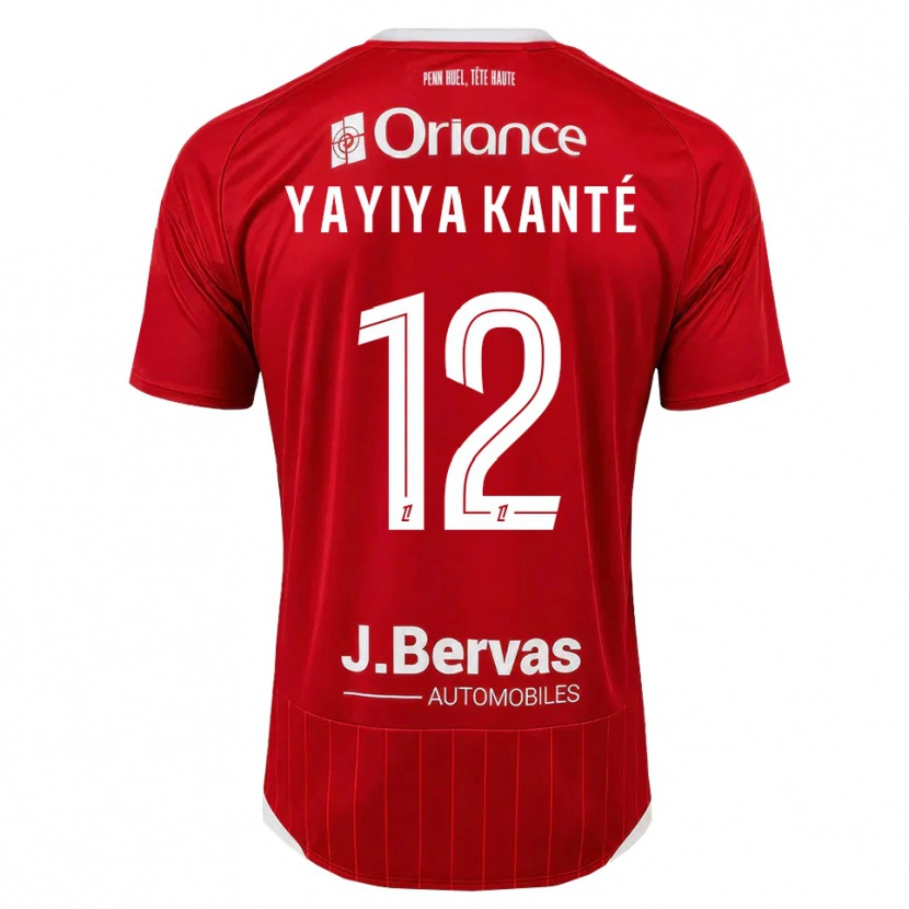 Danxen Femme Maillot Ibrahim Yayiya Kanté #12 Blanc Rouge Tenues Domicile 2026/27 T-Shirt