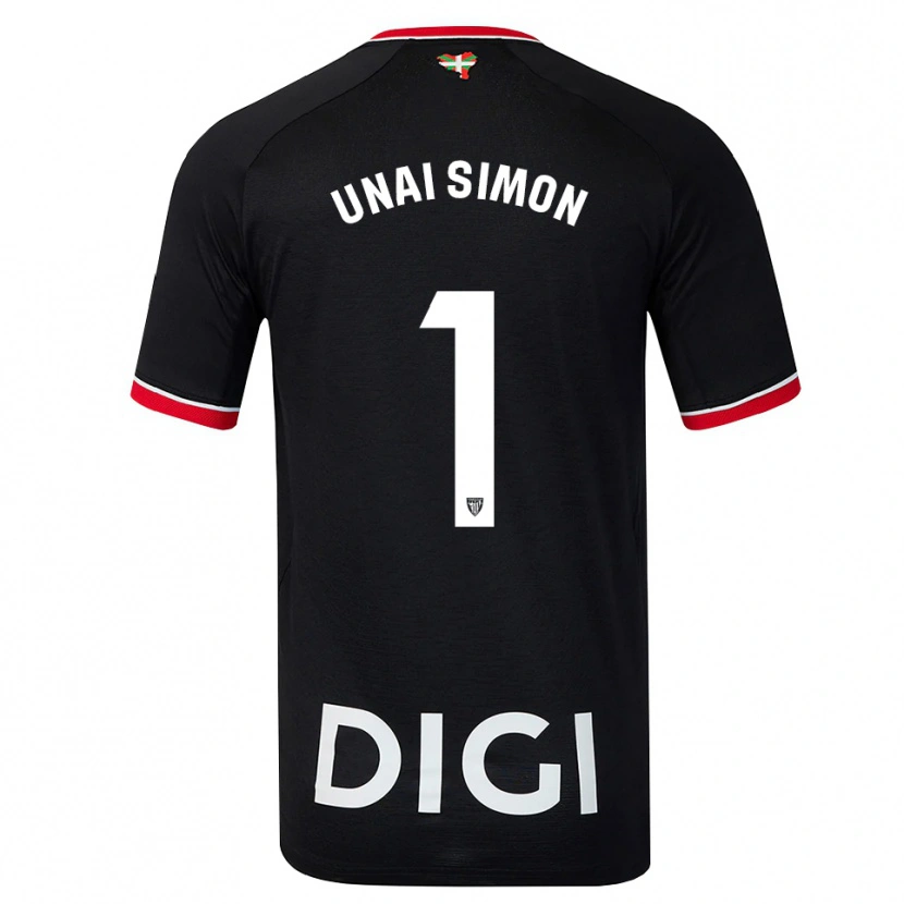 Danxen Femme Maillot Unai Simón #1 Noir Blanc Rouge Tenues Extérieur 2026/27 T-Shirt