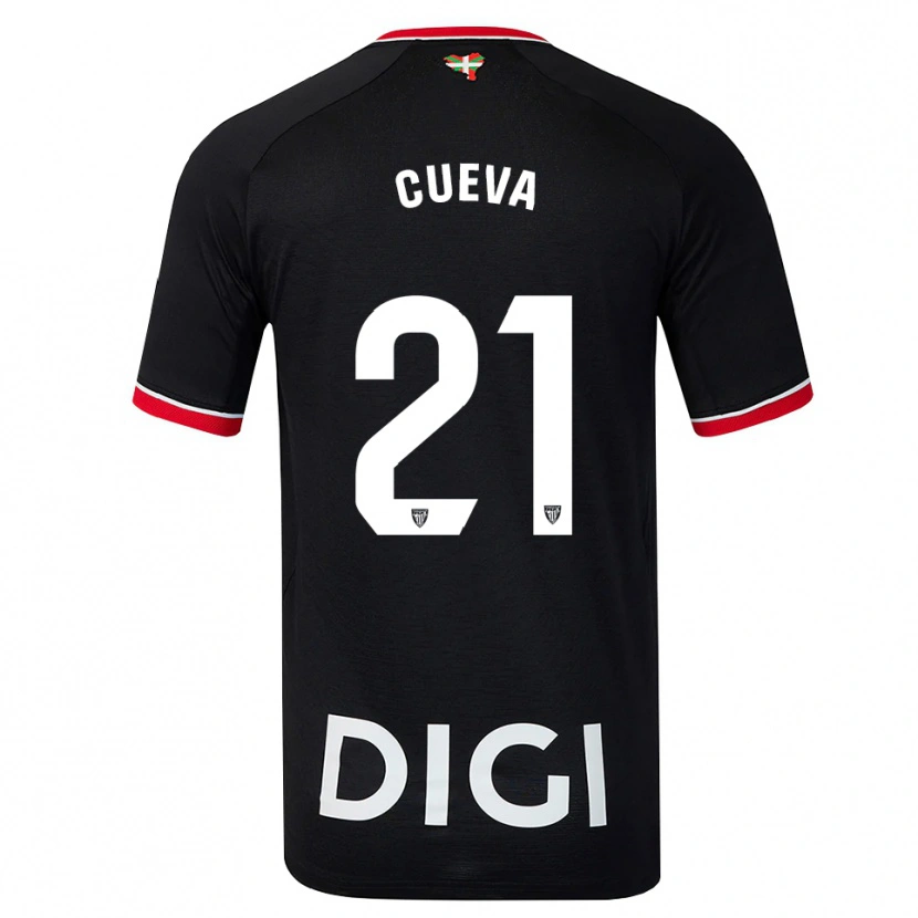 Danxen Femme Maillot Oier Cueva #21 Noir Blanc Rouge Tenues Extérieur 2026/27 T-Shirt