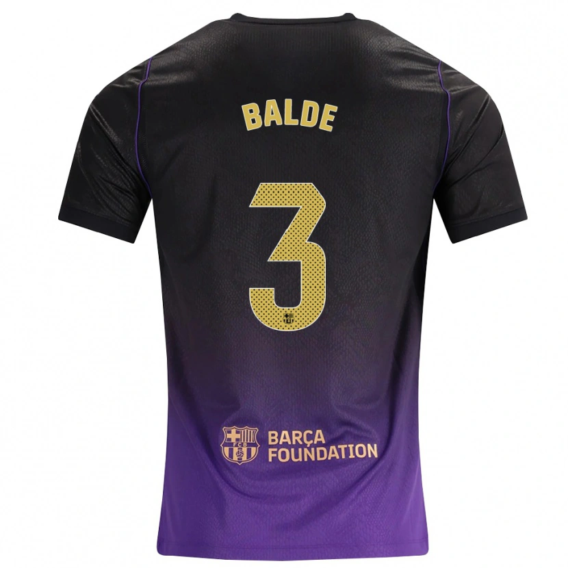 Danxen Femme Maillot Alejandro Balde #3 Violet Jaune Noir Tenues Extérieur 2026/27 T-Shirt